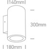 2x20W LED cilindro formos šviestuvas, antracito sp., 3000K, 67138L/AN/W
