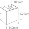 2x3W LED sieninis šviestuvas, baltas, 3000K, 67340A/W/W