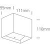 2x3W LED sieninis šviestuvas, juodas, 3000K, 67398C/B/W