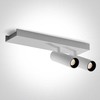 2x5W LED lubinis šviestuvas, baltas, 3000K, pakreipiamas, 65004B/W/W