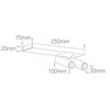 2x5W LED lubinis šviestuvas, juodas, 3000K, pakreipiamas, 65004B/B/W