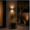 Sieninis šviestuvas 2x6W LED sieninis lauko šviestuvas, rudas, 2700K, IP65, šviečia į viršų ir į apačią, E239-27