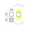 Sieninis šviestuvas 2x6W LED sieninis lauko šviestuvas VARY, tamsiai pilkas, 3000K, IP54, šviečia į viršų ir į apačią, 90173
