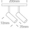 2x6W LED šviestuvas į magnetines sistemas MINI/MIDI/MAXI/P&P, juodas, 3000/3500/4000K, 48V, 38°, 42108A/B/V
