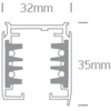 3 fazių paviršinis bėgelis, baltas, 2m, DALI, 40002AL/W