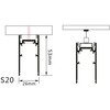 Paviršinis magnetinės sistemos bėgelis OPTONICA, juodas, 1.5m