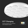Lubinis šviestuvas V-tac 30/60W LED paviršinis šviestuvas, baltas, 3000/4000/6500K, dimeriuojamas, BEEHIVE dangtelis