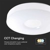 Lubinis šviestuvas V-tac 30/60W LED paviršinis šviestuvas, baltas, 3000/4000/6500K, dimeriuojamas, VICTORY dangtelis