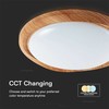 Lubinis šviestuvas V-tac 30/60W LED paviršinis šviestuvas, medžio sp., 3000/4000/6500K, dimeriuojamas, CYCLONE dangtelis