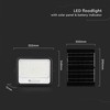 300W LED prožektorius su saulės baterija, juodas, 2000-8000K, dimeriuojamas