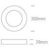 Lubinis šviestuvas 30W LED apvalus plafonas, baltas, 2700/3000/4000K, 62130F/W/V