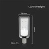 V-tac 30W LED gatvės šviestuvas, pilkas, 6500K