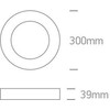 Lubinis šviestuvas 30W LED plafonas, baltas, 4000K, 62130F/W/C