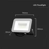 30W LED prožektorius PRO-S, juodu korpusu, 6500K, SAMSUNG CHIP