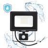 30W LED prožektorius su judesio davikliu MHC, juodas, 6500K, IP65