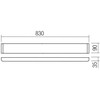 30W LED sieninis šviestuvas PEPAS, juodas, 3000K