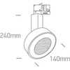 30W LED šviestuvas į bėgelius, baltas, 3000K, 65652T/W/W
