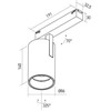 32,4W LED šviestuvas į magnetinius bėgelius XCLICK M, juodas, 3000K, DALI