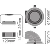 35/30/25W LED įleidžiamas šviestuvas SP VARIO XR, baltas, 3000K, 24°