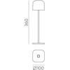 3,5W LED įkraunamas stalo šviestuvas STROLL, smėlio sp., 2200/2700K, IP65, dimeriuojamas, S8218031MAR