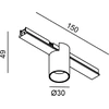 3,5W LED šviestuvas TUB OUT į magnetinę sistemą MINI_LINE 42, juodas, 3000K, dimeriuojamas