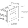 3,6W LED įleidžiamas sieninis lauko šviestuvas, pilkas, 3000K, 68064/G/W