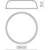 38W LED lubinis šviestuvas OSLO, baltas, 2700/3000/4000K, dimeriuojamas, P3999170BDT