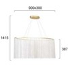 38W LED pakabinamas šviestuvas SOL, skaidrus/aukso sp., 3000K, 4306300