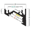 3m LED juostos profilio CORNER10, juodai anoduotas
