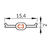 Bikuvalt LED juostos profilio dangtelis C3 CLICK, baltas, 3m