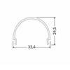 LED juostos profilio dangtelis D9 CLICK, baltas, 3m