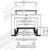 Bikuvalt 3m LED juostos profilio GROOVE14, anoduotas