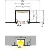 Bikuvalt LED juostos profilis LINEA-IN20 TRIMLESS, anoduotas aliuminis, 3m
