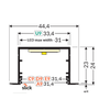 3m LED juostos profilio VARIO30-07, juodai anoduotas.