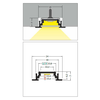 3m LED juostos profilis GROOVE10 BC/UX, neanoduotas aliuminis