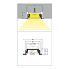 3m LED juostos profilis GROOVE14 EF/TY, neanoduotas aliuminis