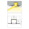 3m LED juostos profilis LINEA-IN20 TRIMLESS EF, neanoduotas aliuminis