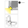 3m LED juostos profilis UNI-TILE12 C PLUS, 270 laipsnių, anoduotas aliuminis