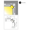 3m LED juostos profilis UNI-TILE12 C PLUS, 90 laipsnių, anoduotas aliuminis