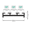 3m LED profilis COMBO30-02, anoduotas aliuminis
