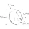 Bikuvalt 3W + 5W LED sieninis šviestuvas- skaitymo lempa, baltas, 3000K, 65746B/W/W