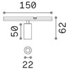 3W LED akcentinis šviestuvas į magnetinės sistemos STICK bėgelį, juodas, 2700K, dimeriuojamas, 345048