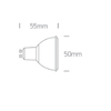 3W LED COB lemputė, GU10, 3000K, 7303CG/W