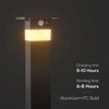 V-tac 3W LED įkraunamas lauko šviestuvas su saulės baterija ir judesio davikliu, juodas, 3000K, IP54