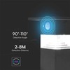V-tac 3W LED įkraunamas sieninis lauko šviestuvas su saulės baterija ir judesio davikliu, juodas, 3000K, IP54