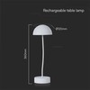V-tac 3W LED įkraunamas stalo šviestuvas, baltas, 3000K, dimeriuojamas