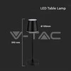V-tac 3W LED įkraunamas stalo šviestuvas, juodas, 4000K, dimeriuojamas