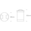 3W LED įleidžiamas į žemę šviestuvas, aliuminio sp., 3000K, 69016/W