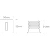 3W LED įleidžiamas sieninis šviestuvas, baltas, 3000K, 68004/W/W