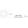 3W LED įleidžiamas šviestuvas, baltas, 3000/4000/5000K, 10103T/W/V